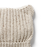 Detail view of knit WILSON & FRENCHY Cookie & Cream Organic Knitted Bear Hat