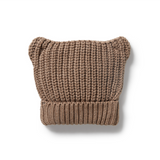 WILSON & FRENCHY Coco Speckle Organic Knitted Bear Hat