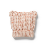 Back view of WILSON & FRENCHY Fairy Floss Organic Knitted Bear Hat