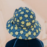 Back view of child wearing BEDHEAD HATS Classic Swim Bucket Hat - Turtle