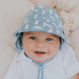Baby wearing BEDHEAD HATS Legionnaire Flap Sun Hat - Dalmation