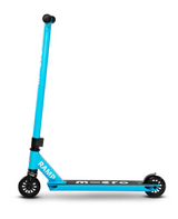 Blue scooter with 'RAMP' and 'micro' branding on a white background