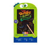 Dinosaur-themed LED doodle board packaging with a pencil on a white background