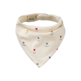 Baby bib with floral pattern on a white background