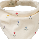 Baby bib with floral pattern