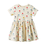 Children's dress with floral pattern on a white background