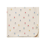 Floral patterned blanket on a white background