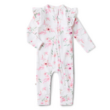 Floral baby onesie on a white background