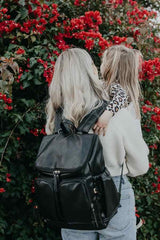 OiOi Faux Leather Nappy Backpack - Black