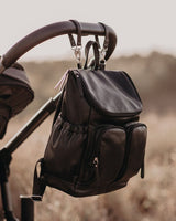 OiOi Faux Leather Nappy Backpack - Black