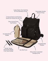 OiOi Faux Leather Nappy Backpack - Black