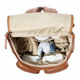 OiOi Faux Leather Nappy Backpack - Tan