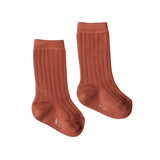 NATURE BABY Organic Cotton Rib Socks Clay