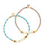 DJECO You & Me Letter Threading Beads Set finished bracelets