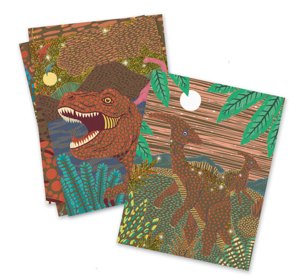 DJECO When Dinosaurs Reigned Scratch Cards finished products