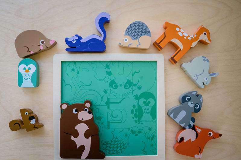 KIDDIE CONNECT Woodland Animal Chunky Puzzle pieces