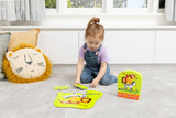 Toddler playing with the CROCODILE CREEK Mini Puzzle 12 pc - Jungle Friends