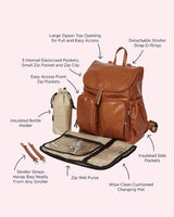 OiOi Faux Leather Nappy Backpack - Tan