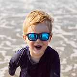 Child wearing BABIATORS BLUE SERIES - NAVIGATOR - POLARISED BABIATORS The Scout