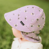 Baby wearing the BEDHEAD HATS Legionnaire Flap Sun Hat - Koala side view