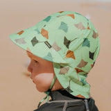Baby wearing the BEDHEAD HATS Kids Swim Legionnaire Beach Hat - Rays side view