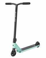 Black and mint scooter on a white background