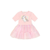 HUXBABY Rainbow Unicorn Ballet Dress