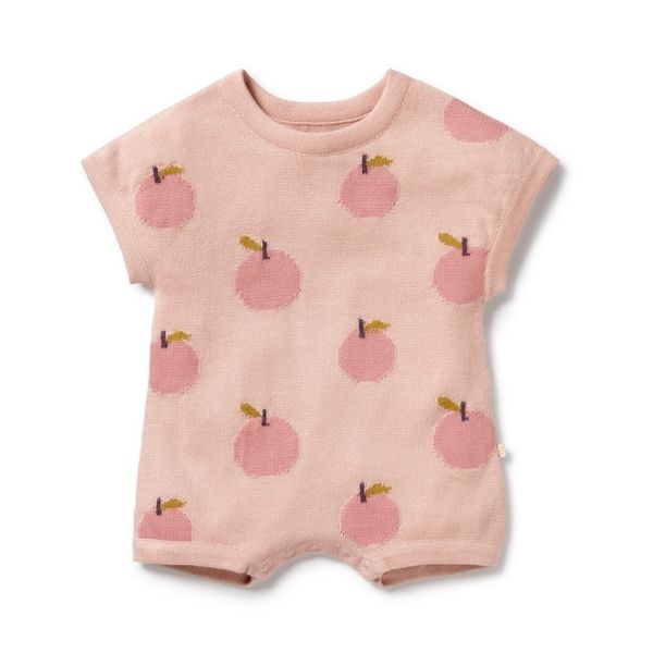 WILSON & FRENCHY Just Peachy Organic Knitted Growsuit