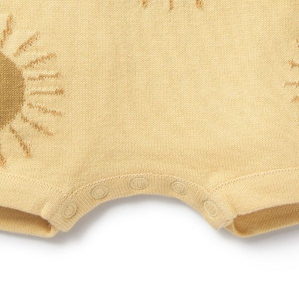 Detail view of snap crotch opening WILSON & FRENCHY Sunshine Organic Knitted Growsuit