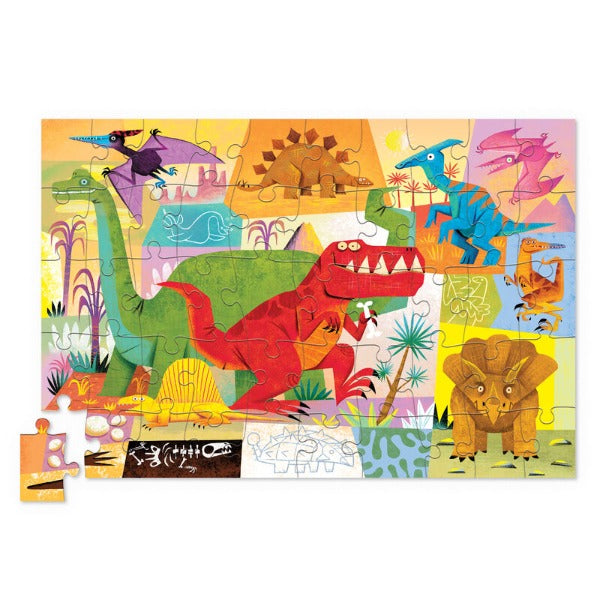 CROCODILE CREEK 50 pc Tin Puzzle - Dino World completed puzzle