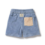 Back view WILSON & FRENCHY Dusty Blue Organic Terry Short