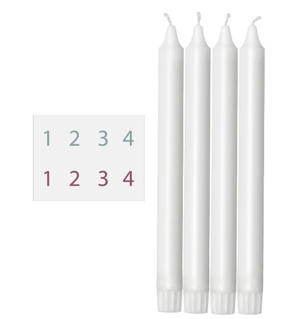 DOTTIR NORDIC DESIGN 4 Candles with Transfer for Advent