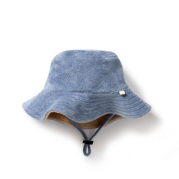 WILSON & FRENCHY Dusty Blue Organic Terry Sun Hat