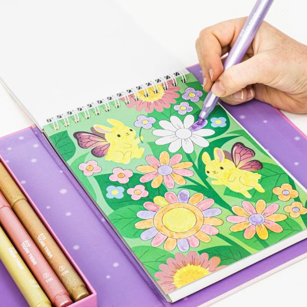 Colouring in the TIGER TRIBE Shimmer Colouring Set - Little Fairy Land