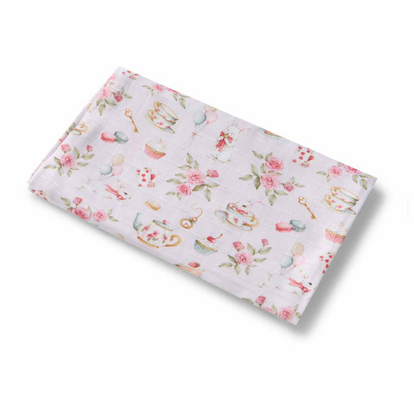 Floral patterned fabric on a white background