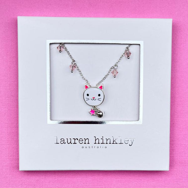 LAUREN HINKLEY Tea Party Cat Necklace BOXED