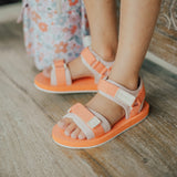 Child wearing CRYWOLF Beach Sandal - Coral