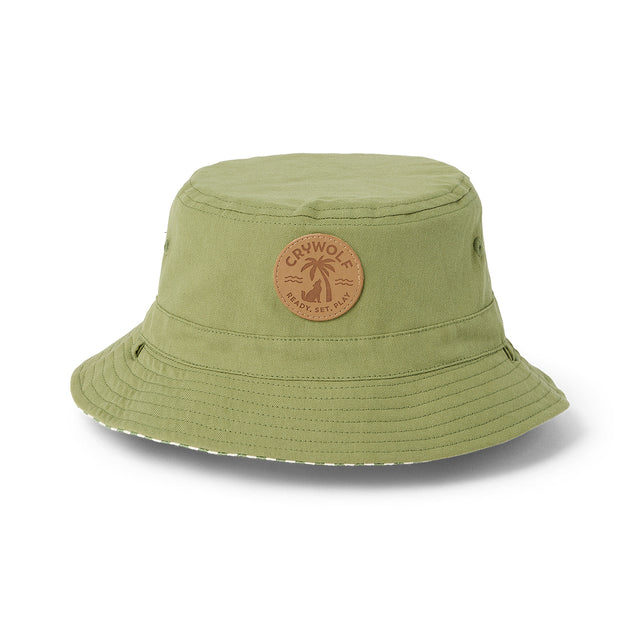 CRYWOLF Reversible Bucket Hat - Coastal Stripe - block green