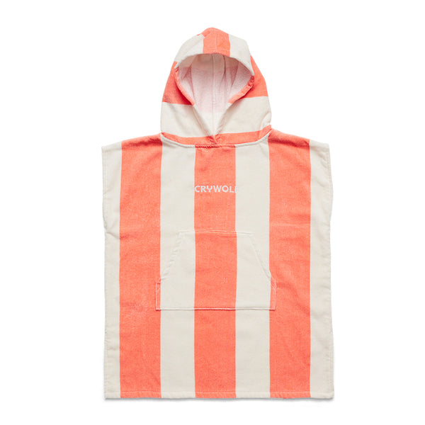 CRYWOLF Hooded Towel - Coral Stripe