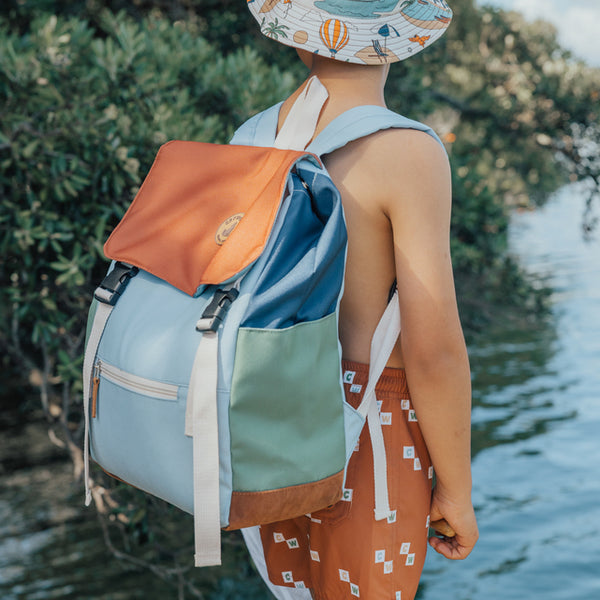 Child wearing CRYWOLF Knapsack - Ocean Colour Block