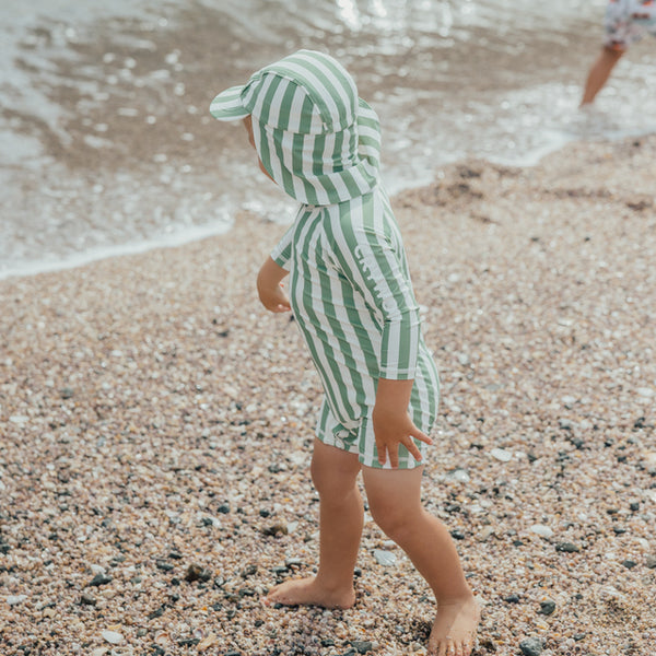 Side view of child wearing CRYWOLF Legionnaire Hat - Coastal Green