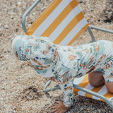 TOP VIEW OF CHILD WEARING CRYWOLF Legionnaire Hat - Paradise AND MATCHING RASHSUIT