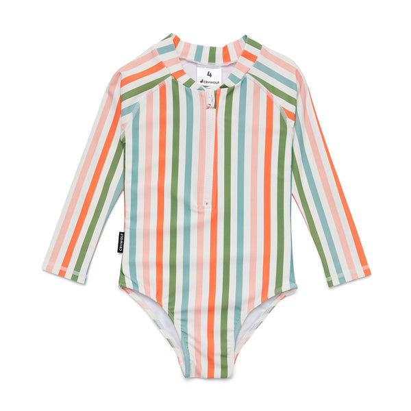 CRYWOLF Long Sleeve Swimsuit - Summer Stripe