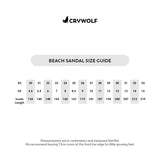 CRYWOLF Beach Sandal Size Guide