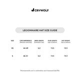 Crywolf Legionnaire Hat size guide