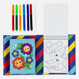 Open page to birds colouring in the TIGER TRIBE Colour Change Colouring Set - Garden Friends