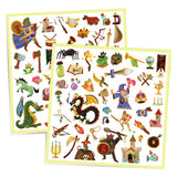 DJECO Medieval Fantasy Stickers sheets 1 and 2