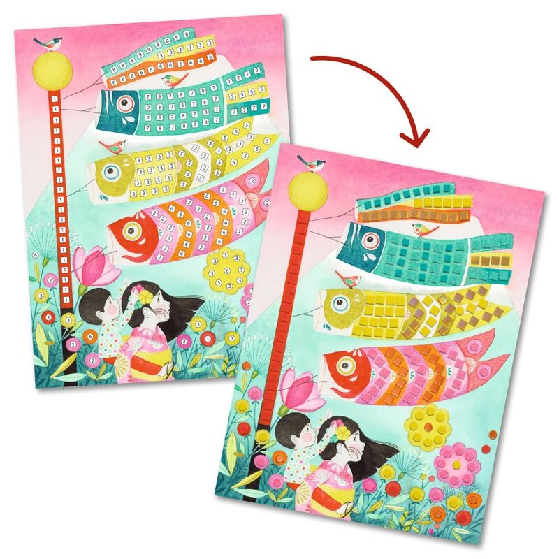 Two colourful children's books with illustrations of fish and girls on a white background.