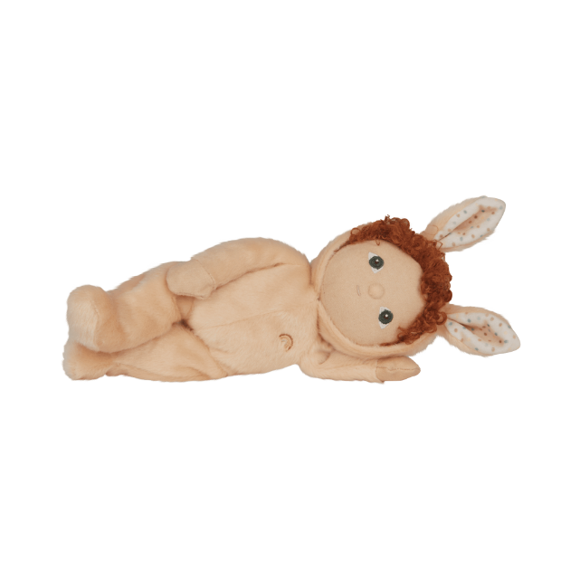 OLLI ELLA Dinky Dinkum Fluffle Family - Bubba Bunny lying on side