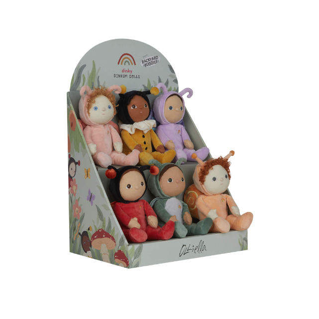 Angle view of display box of the 6 Backyard Buddies